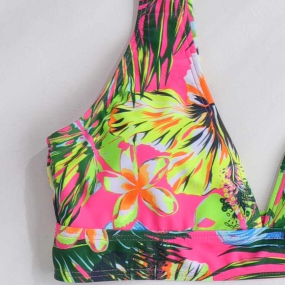 Pink Tropical Floral Boho Cheeky Lined Bikini - Picture 7 of 16